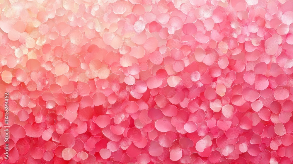 Obraz premium Pink rose petals form a delicate heart pattern, a lovely backdrop for Valentine's Day decoration