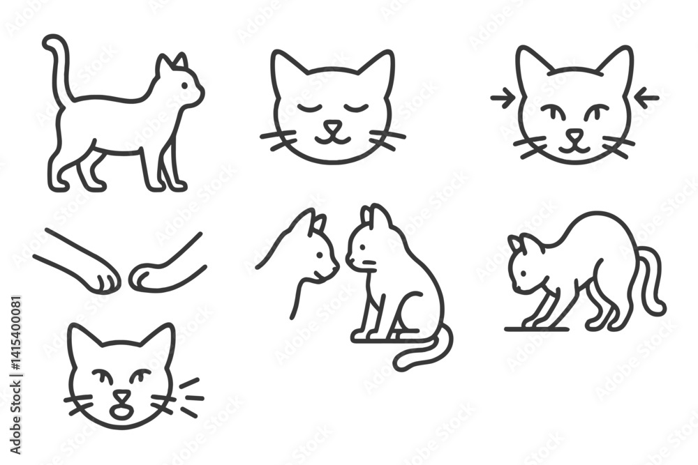 Naklejka premium outline vector icons of phone communication: phone call, missed call, voicemail, message, contact book, video call, call log, SMS. set of line style icons in a modern, minimalist design.