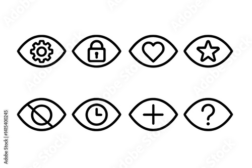 Obraz na płótnie Vision-themed linear icon set: essential eye graphic symbols w salonie