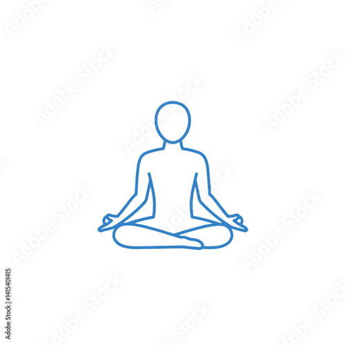 Meditation pose icon for yoga and wellness apps