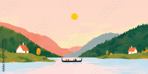 A serene illustration that ...