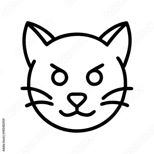 Angry cat face vector illustration drawing for pet lovers and halloween graphic design needs
