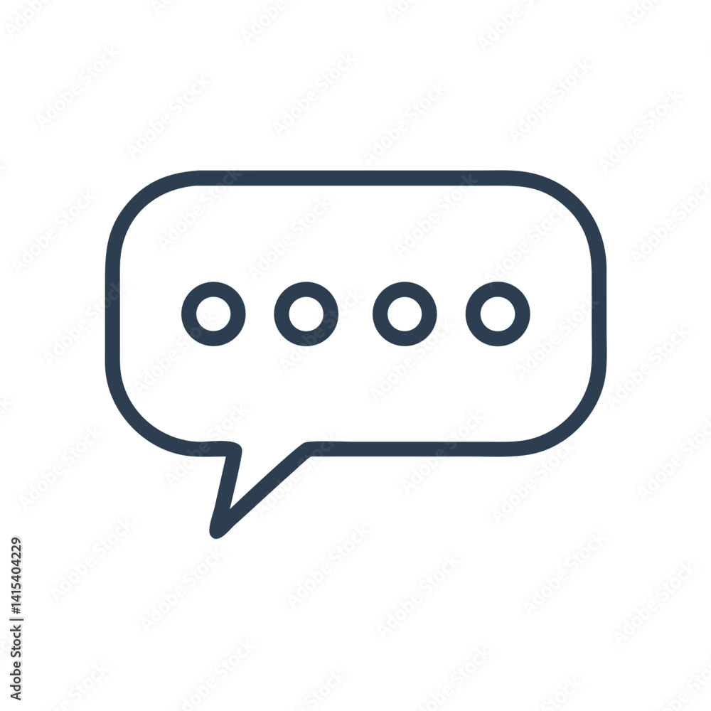 Chat bubble icon, message symbol with ellipsis line style Chat bubble icon, message symbol with ellipsis line style