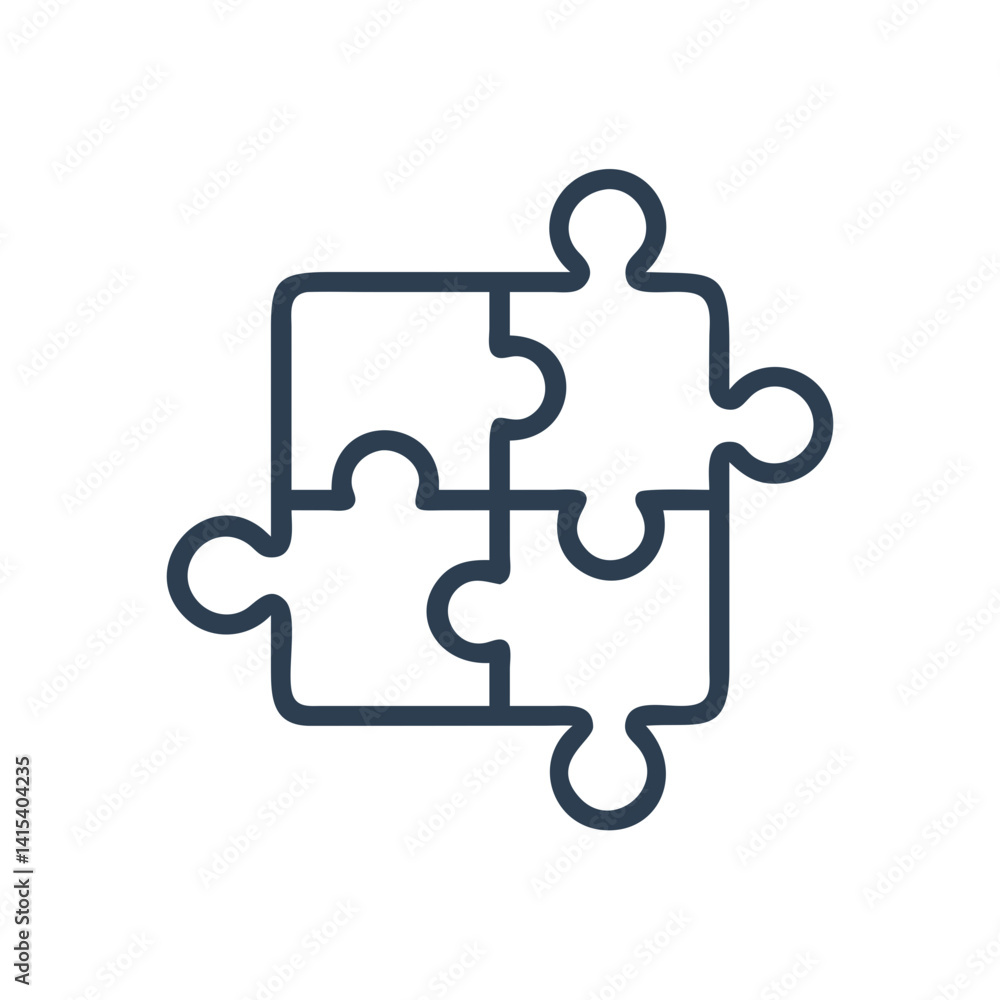 Puzzle pieces icon for strategy and collaboration Puzzle pieces icon for strategy and collaboration