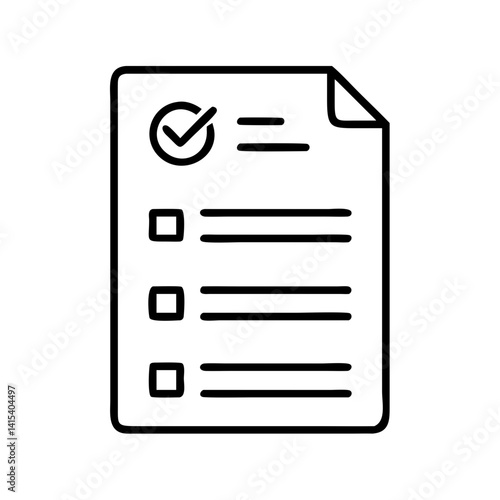 Checklist document icon vector illustration for task management and project planning concept design