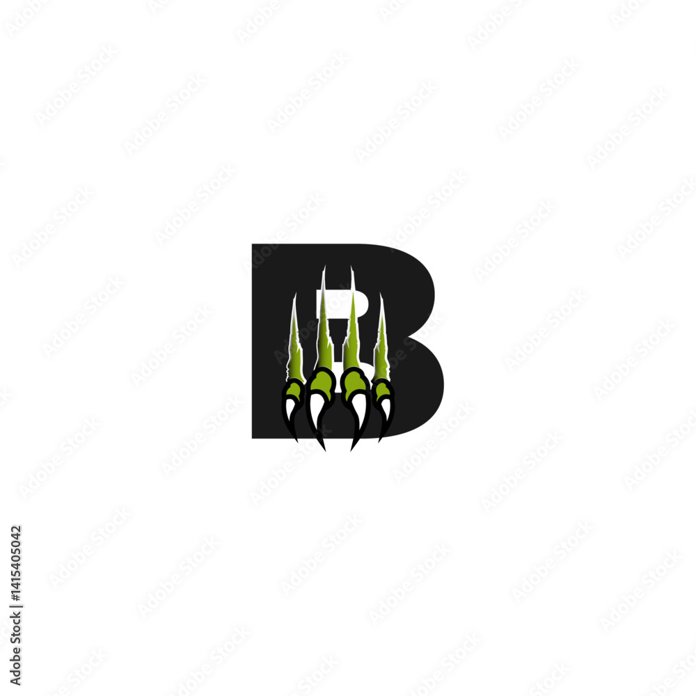 Letter B with Claw & Scratch logo design,Vector Letter B with Claw & Scratch logo design,Vector