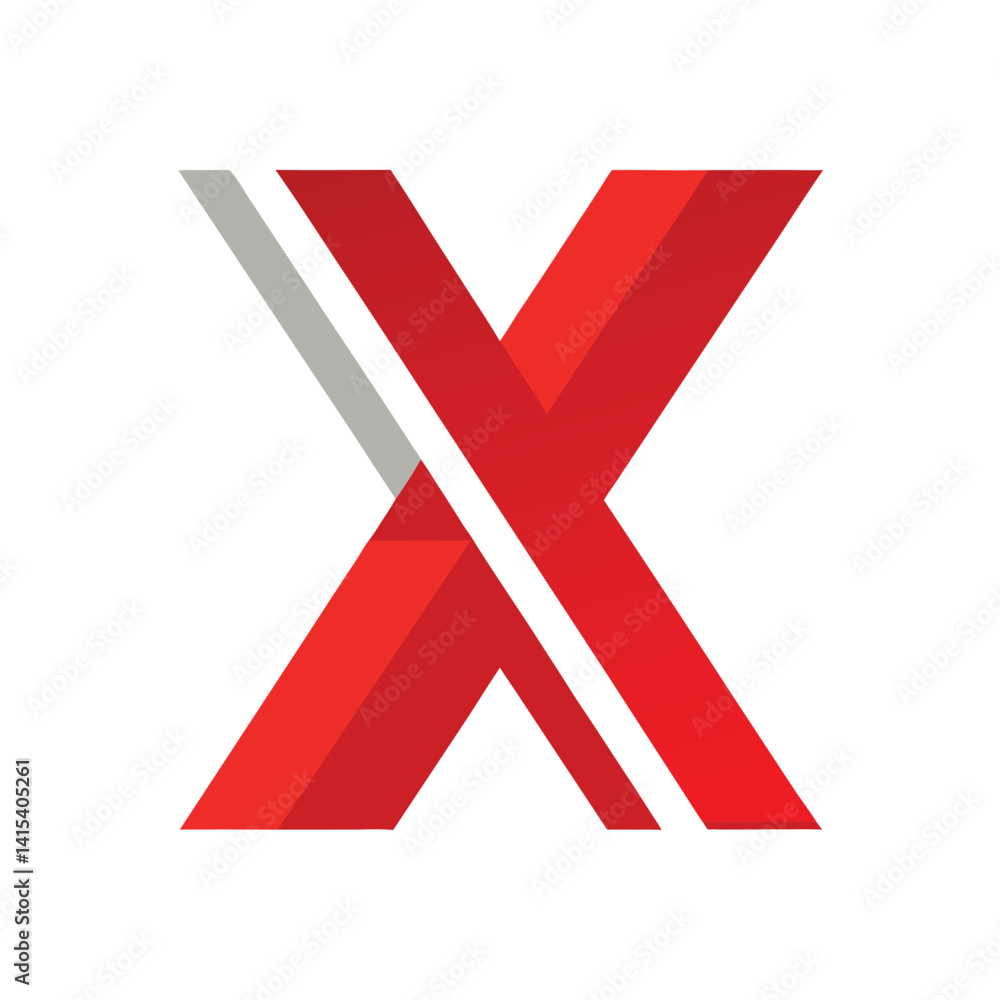 clean letter x in abstract form logo icon on white clean letter x in abstract form logo icon on white