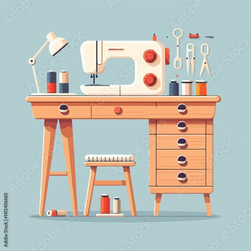 vector image of sewing machine
