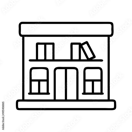 Outline bookshelf bookcase furniture storage home decor interior design library study room design idea