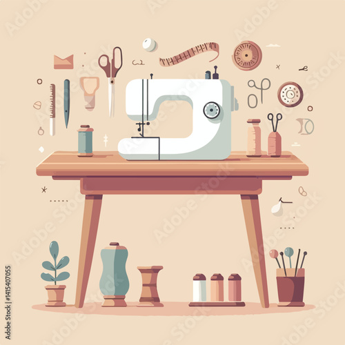 vector image of sewing machine