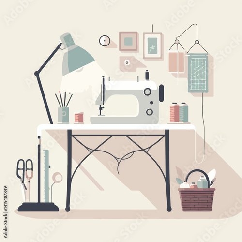 vector image of sewing machine