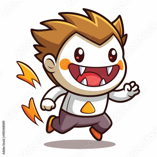 Energetic cartoon character running