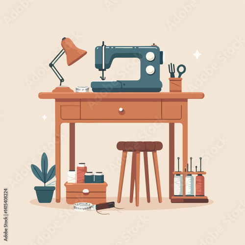 vector image of sewing machine
