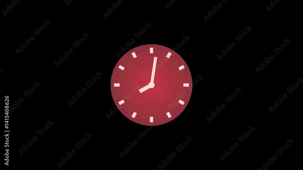 Shape circle rounded analog clock isolated animation, Simple minimal clock Shape circle rounded analog clock isolated animation, Simple minimal clock