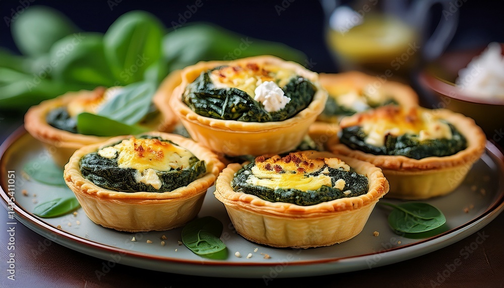 Mini-Gemüse-Quiches mit Spinat und Feta Mini-Gemüse-Quiches mit Spinat und Feta