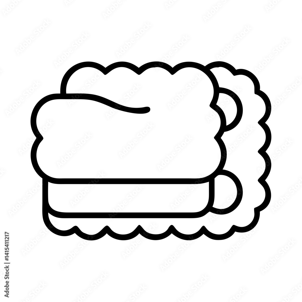 Isolated outline cleaning sponge vector illustration for dishwashing and home cleaning tasks Isolated outline cleaning sponge vector illustration for dishwashing and home cleaning tasks