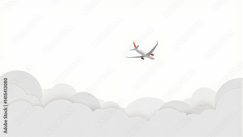 Naklejka premium Air Travel and Cloud Scenery Overview