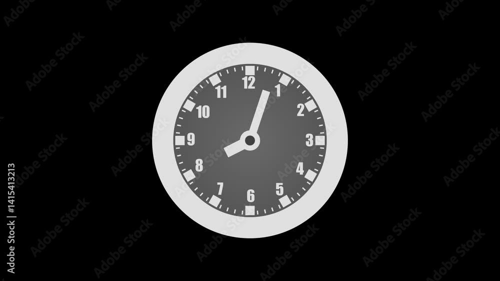 Simple circle minimalist isolated of a wall clock animation, Analog count down time clock Simple circle minimalist isolated of a wall clock animation, Analog count down time clock
