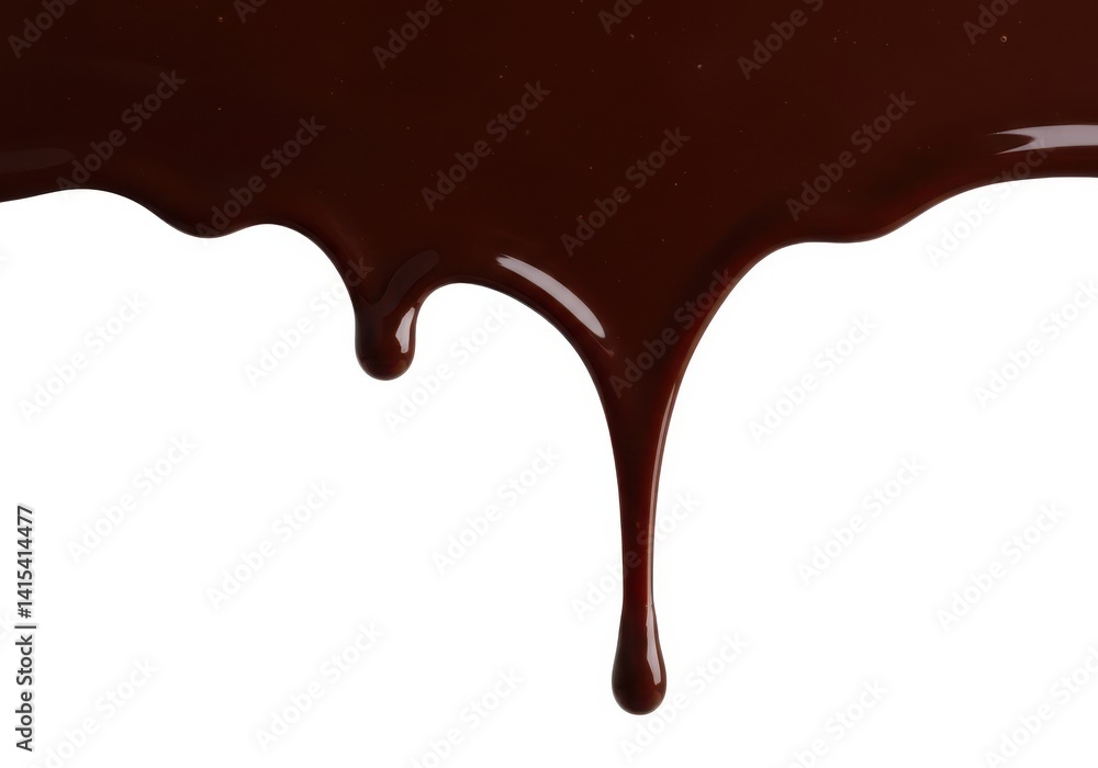 Delicious chocolate dripping isolated on a plain backdrop isolated on white background Delicious chocolate dripping isolated on a plain backdrop isolated on white background
