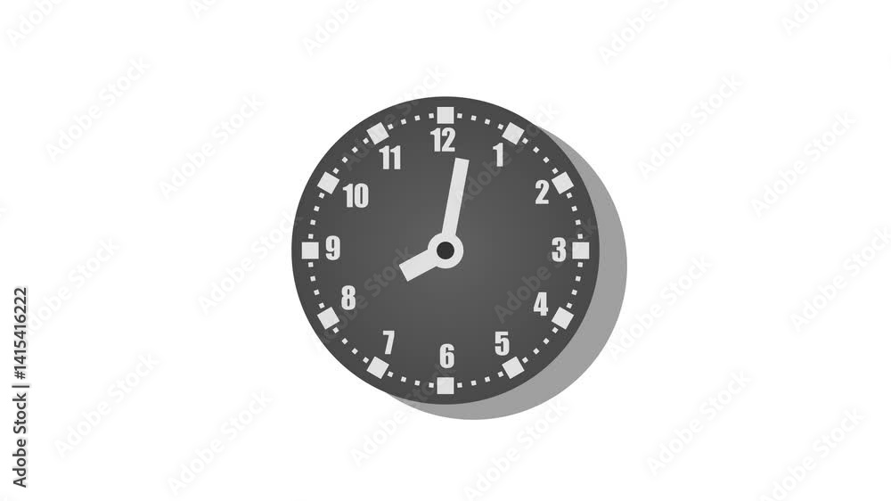Circle round analog clock, Minimal isolated of a round wall clock with a simple design Circle round analog clock, Minimal isolated of a round wall clock with a simple design