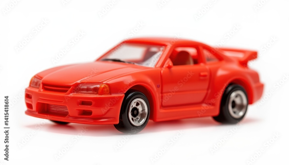 A detailed description of a plastic toy car isolated on a white background A detailed description of a plastic toy car isolated on a white background