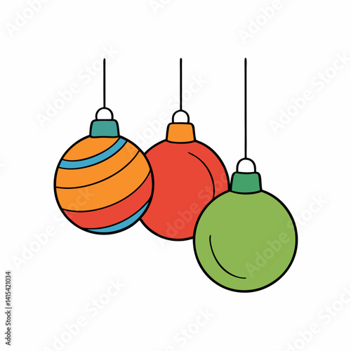 christmas baubles   vector illustration