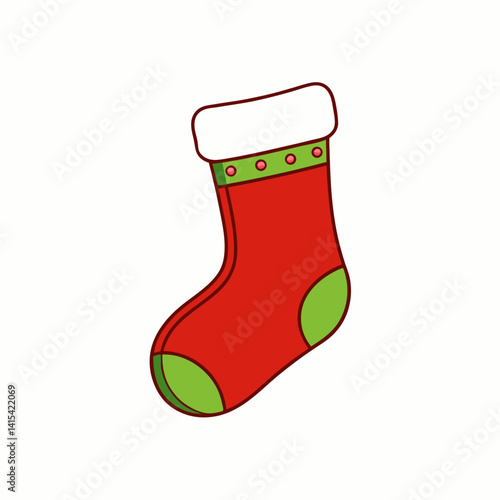 christmas stocking isolated on white