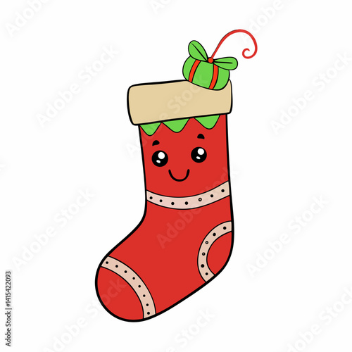 christmas stocking isolated on white