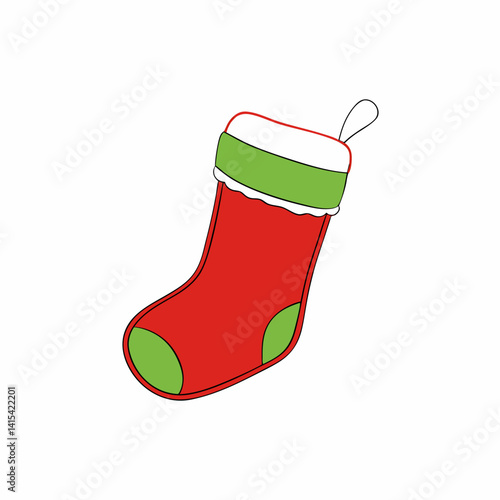 christmas stocking isolated on white