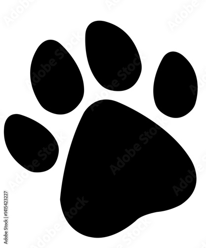 Dog paw print clip art design on plain white transparent isolated background for card, shirt, hoodie, sweatshirt, apparel, card, tag, mug, icon, poster or badge
