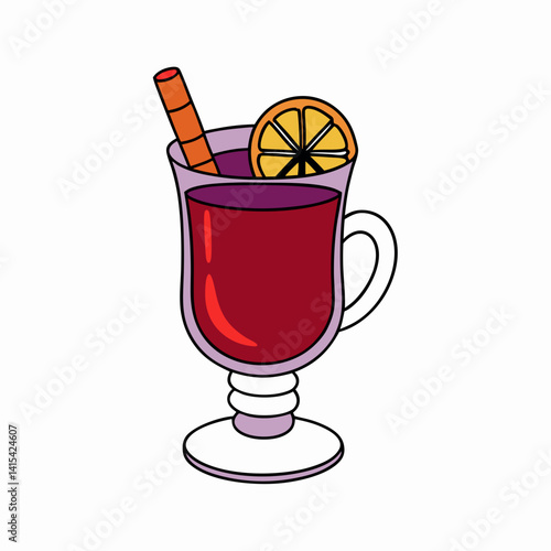 mulled wine isolated on white