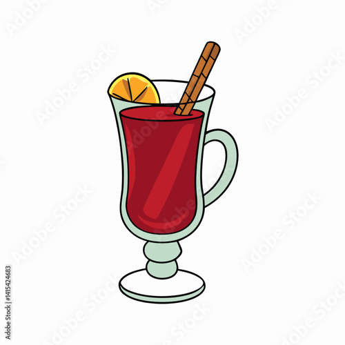 mulled wine isolated on white