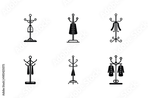 coat rack silhouette vector illustration