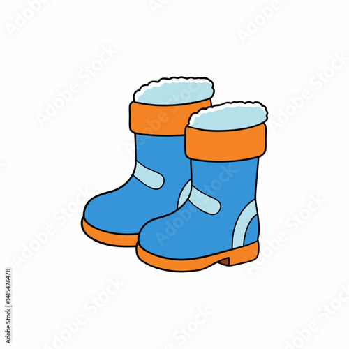 snow boot vector illustration