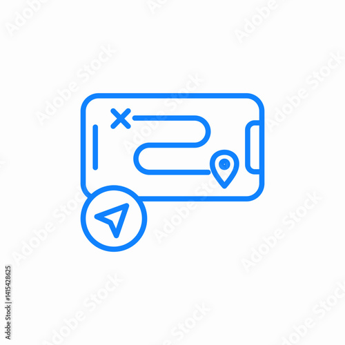 mobile navigation icon sign vector