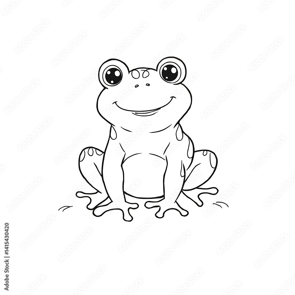 funny frog cartoon black line colouring page sketch isolated on white background funny frog cartoon black line colouring page sketch isolated on white background