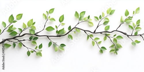 Wallpaper Mural Green leaves in a natural arrangement on a white background showcasing beauty, detail, and organic design in contemporary decor Torontodigital.ca