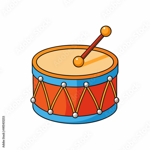 vector illustration of toy drum
