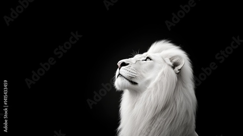Majestic white lion profile