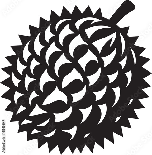 Beautiful Black Durian Vector Silhouette Art This Is An Editable And Printable Vector Eps File
