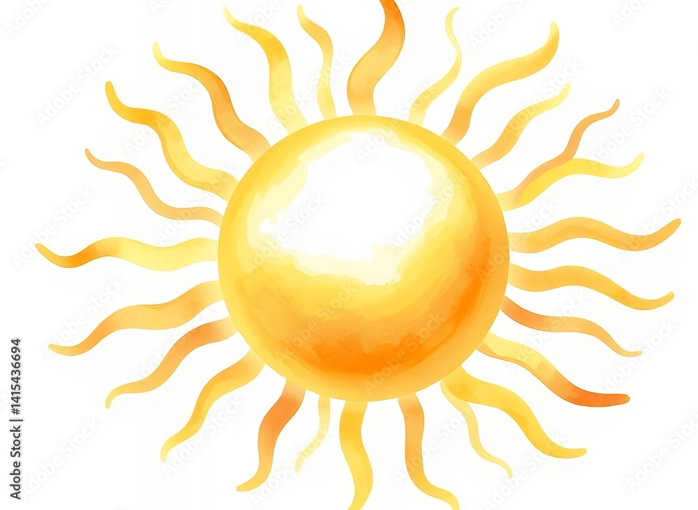 Naklejka premium Bright Sun illustration