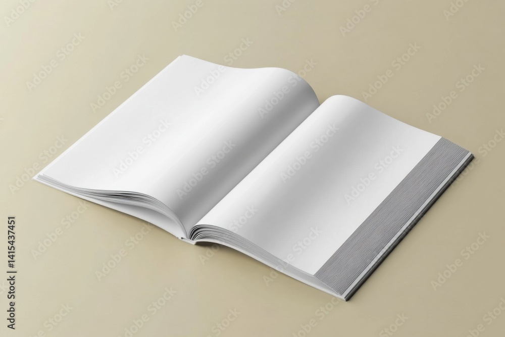 A4 landscape horizontal magazine brochure mockup. 3D rendering of white blank template for branding and print design A4 landscape horizontal magazine brochure mockup. 3D rendering of white blank template for branding and print design