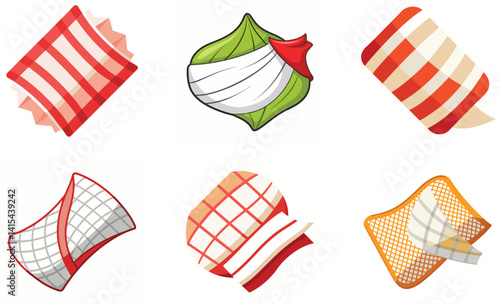 Set of gauze isolated on white background