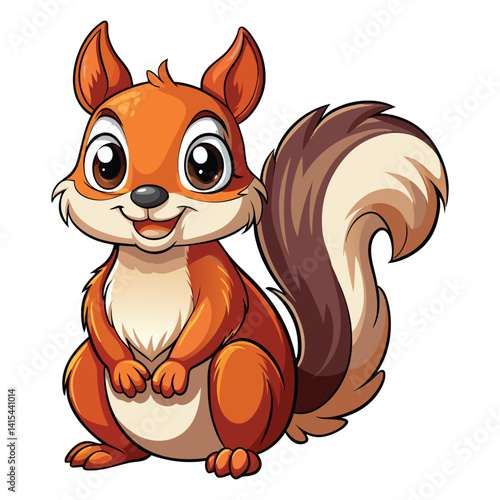 Cute squirrel cartoon isolated on white background