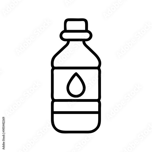 Outline water bottle vector icon illustration for hydration and liquid container design needs