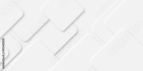 Abstract white rectangle shape geometric line background. Clean and simple pattern for business template. geometric minimal shapes background illustration. frame banner. Realistic paper surface