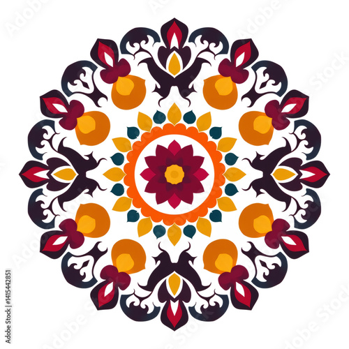 simple beautiful deepawali motif mandala design vector illustration transparent background isolated