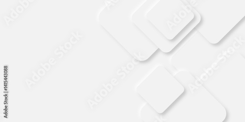 Abstract white rectangle shape geometric line background. Clean and simple pattern for business template. geometric minimal shapes background illustration. frame banner. Realistic paper surface