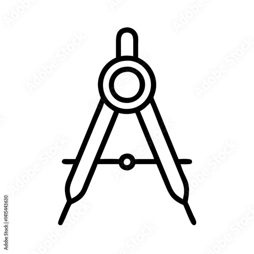 Compass drawing tool icon vector, drafting compass illustration for architecture and design