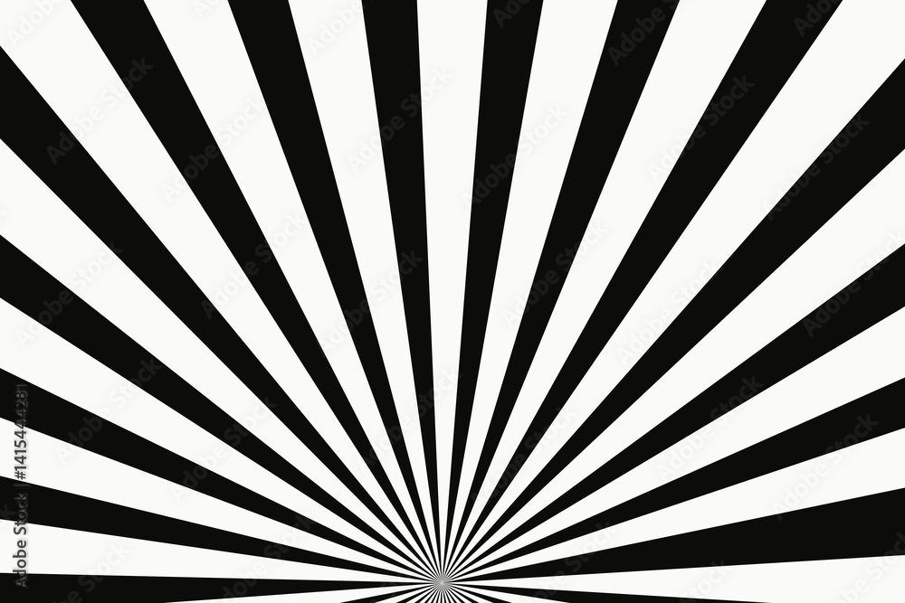 Obraz premium Black And White Sunburst Background